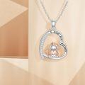 wholesale 925 Sterling Silver Heart Love You Forever Monkey Pendant Necklace for Women-0-4