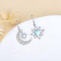 wholesale 925 Sterling Silver Opalite Crescent Moon & Star Drop Earrings-0-2