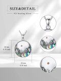 wholesale 925 Sterling Silver Abalone Shell Moon and Mountains Compass Pendant Necklace-0-4