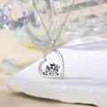 wholesale 925 Sterling Silver Heart-Shaped Highland Cow Pendant Necklace for Women and Girls - Mothers Day Gift-0-4