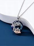 wholesale 925 Sterling Silver Blue Crystal Family Tree Pendant Necklace for Mom Dad Daughter Son-0-3
