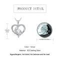 wholesale 925 Sterling Silver Mommy Of An Angel Heart Pendant Necklace With Cubic Zirconia For Women-0-3