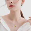 wholesale 925 Sterling Silver Bee & Sunflower Heart Pendant Necklace for Women-0-1