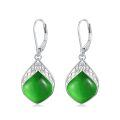 TOUPOP Sterling Silver Gemstone Celtic Knot Leverback Earrings-0-0