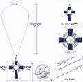 wholesale 925 Sterling Silver & Lapis Lazuli Celtic Cross Trinity Knot Pendant Necklace-0-4