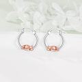 wholesale 925 Sterling Silver Cow Hoop Earrings - Adorable Animal  for Her-0-2