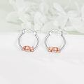 wholesale 925 Sterling Silver Cow Hoop Earrings - Adorable Animal  for Her-0-2
