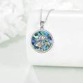 wholesale 925 Sterling Silver Abalone Shell Floral Pendant Necklace for Women Gifts-0-4