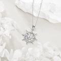 wholesale 925 Sterling Silver Ship's Wheel Anchor Nautical Pendant Necklace for Women-0-4