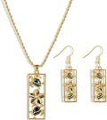 wholesale Gold-Plated Abalone Shell Turtle Pendant & Drop Earring Set - Ocean Inspired Jewellery-0-0