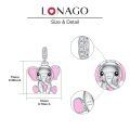wholesale 925 Sterling Silver & Platinum Plated Elephant Charm Bead for Luck - 18mm Dangle Charm for Bracelets - Hypoallergenic Gift for Women Men-0-4