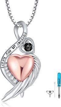 wholesale Sterling Silver Birthstone Infinity Dog Angle Cross Turtle Tree of Life Urn Necklace for Women s Ashes Wings Cremation Jewelry Heart Pendant-Infinity-BlackStone-Infinity-BlackStone