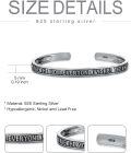 wholesale Sterling Silver Poiuy Inspirational Strength Mantra Cuff Bracelet Set-0-35