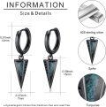 wholesale 925 Sterling Silver Triangle Drop Earring with Blue Stone and Black Spikes for Women's Fashion Jewelry - Punk Style Gifts-0-5