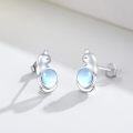 wholesale 925 Sterling Silver Unicorn Cat Moonstone Stud Earrings-0-1