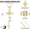 wholesale Gold 925 Sterling Silver Cubic Zirconia-Cut Religious Cross Pendant Necklace for Women Mom Faith Gift-0-3