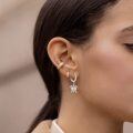 wholesale 925 Sterling Silver Sea Turtle Drop Earrings White Gold Plated Cz Crystal-0-2