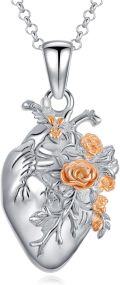 wholesale 925 Sterling Silver Anatomical Heart Urn Necklace for Ashes, Cremation Jewelry, Memorial Keepsake Pendant for Loved Ones, Pets, Sensitive Skin Safe-0-0