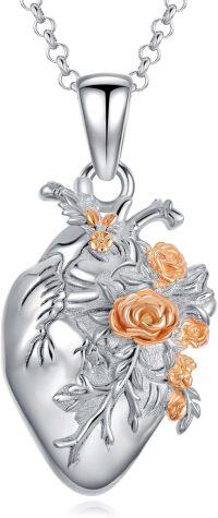 wholesale 925 Sterling Silver Anatomical Heart Urn Necklace for Ashes, Cremation Jewelry, Memorial Keepsake Pendant for Loved Ones, Pets, Sensitive Skin Safe-Anatomical Heart