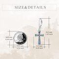 wholesale 925 Sterling Silver Abalone Shell Cross Drop Dangle Earrings-0-4
