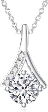wholesale 925 Sterling Silver Moissanite & Diamond Pendant Necklace 1ct D Color-04-Apr.-Moissanite