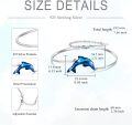 wholesale 925 Sterling Silver Blue Crystal Dolphin Bangle Bracelet for Women-0-3