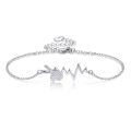 wholesale 925 Sterling Silver Tennis Ball Heartbeat Charm Bracelet-0-0