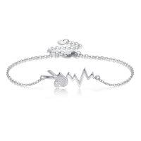 wholesale 925 Sterling Silver Tennis Ball Heartbeat Charm Bracelet-Tennis