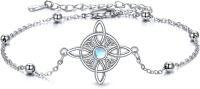 wholesale 925 Sterling Silver Moonstone Celtic Knot Bracelet for Women Link Chain s-Witches Knot