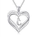 TOUPOP Sterling Silver Heart Initial A-Z Pendant Necklace Gift for Women-0-0