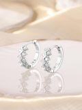 wholesale S925 Sterling Silver Wave Design Cubic Zirconia Huggie Hoop Earrings for Women Gift Ideas-0-2
