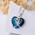 wholesale 925 Sterling Silver Blue Crystal Heart Nurse Pendant Necklace for Women-0-2
