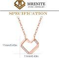 wholesale 14K Gold Diamond Hexagon Open Heart Bar Pendant Necklace-0-4