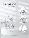 wholesale 925 Sterling Silver Mama Bear Heart Pendant Necklace-0-4