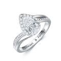 TOUPOP Sterling Silver Moissanite 1ct Round Engagement Rings Wedding Band-0-0
