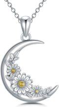wholesale Daisy/rose/sunflower Necklace S925 Sterling Silver Flower Pendant Jewelry Gifts For Women Sister Girlfriend Anniversary -0-0