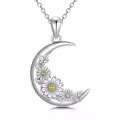 TOUPOP Sterling Silver Daisy Rose Sunflower Pendant Necklace Jewelry Gift-0-0
