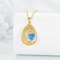 wholesale Sterling Silver Yellow Gold Plated Gemstone Tree of Life Pendant Necklace-0-73