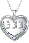 wholesale TOUPOP Christmas Gifts Number Necklace For Women 925 Sterling Silver Abalone Heart Angel Number Necklace Pendant 000 111 222 333 444 555 666 777 888 999 Numerology Jewelry Gifts For Women -0-1