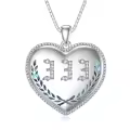 TOUPOP Sterling Silver Abalone Angel Number Necklace 000-999-0-1