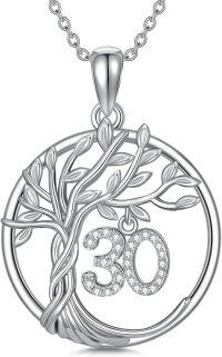 wholesale TOUPOP 30th Birthday Gifts For Her S925 Sterling Silver 30 Year Old Necklaces For Women Family Tree Of Life 30th Jewelry Anniversary Christmas Gifts For Mom Wife -undefined