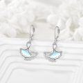 wholesale 925 Sterling Silver Blue Moonstone Swan Drop Earrings-0-3
