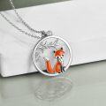 wholesale 925 Sterling Silver Fox Pendant Necklace Animal Charm Gift for Her-0-1