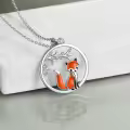 wholesale 925 Sterling Silver Fox Pendant Necklace Wholesale Animal Charm Gift for Her-0-1