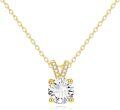 wholesale 14K Gold Round Cut Moissanite Solitaire V-Shape Pendant Necklace for Women (1 ct)-0-0