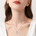 wholesale 925 Sterling Silver Heart Shape with Cubic Zirconia Pendant Necklace for Women-0-1