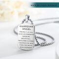 wholesale 925 Sterling Silver Guardian Angel Pendant Necklace with Inspirational Engraving, Religious Gift for Graduation Communion Protection-0-6