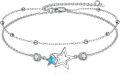 wholesale 925 Sterling Silver Blue Crystal Star Charm Double-Chain Ankle Anklet for Women and Girls Gifts-0-0