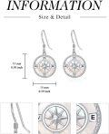 wholesale TOUPOP 925 Sterling Silver Compass Dangle Earrings For Women Turquoise/opal Jewelry Birthday Gifts For Her Wife Girlfriend -0-4