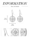 TOUPOP Sterling Silver Turquoise Opal Compass Dangle Earrings-0-4